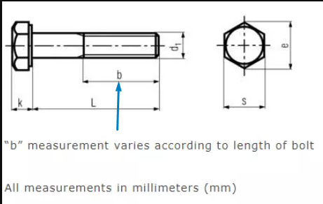 hex bolt dimensions